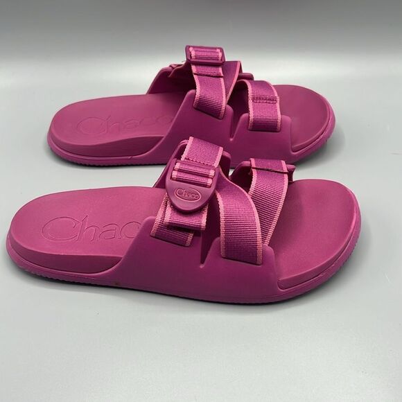 Chaco Chillos Slide Outskirt Fuchsia Pink Sandals - Picture 7 of 7